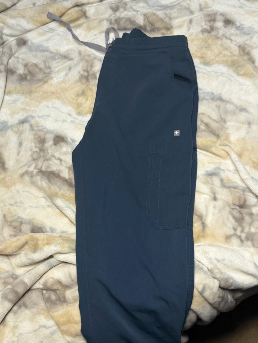 Figs Navy Straight-Leg Scrub Pants